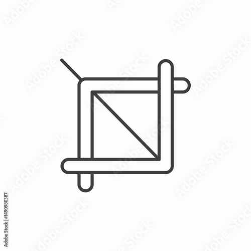 crop tool lines icon sign vector
