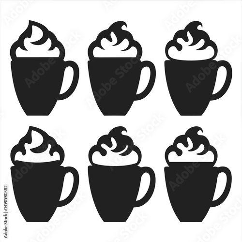 Hot Cocoa Stylish Vector Icon Set for Winter
