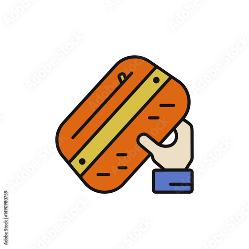 Brushstroke Bag Icon, Artistic Accessory Design.