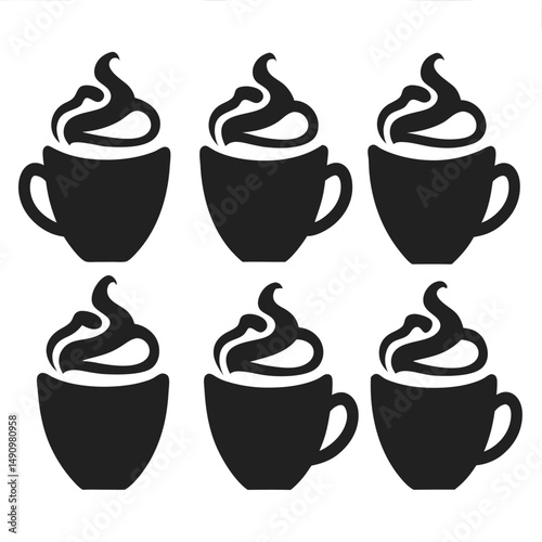 Hot Cocoa Stylish Vector Icon Set for Beverages
