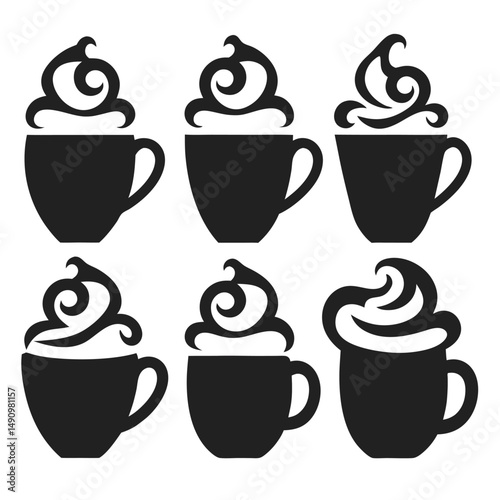 Stylish Hot Cocoa Vector Icons for Dessert Apps