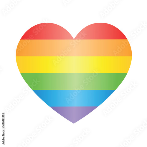 Rainbow heart lgbtq pride love symbol