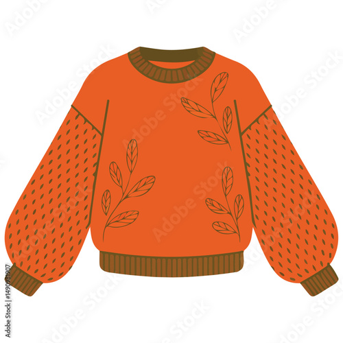 Warm knit sweater isolated vector illustration