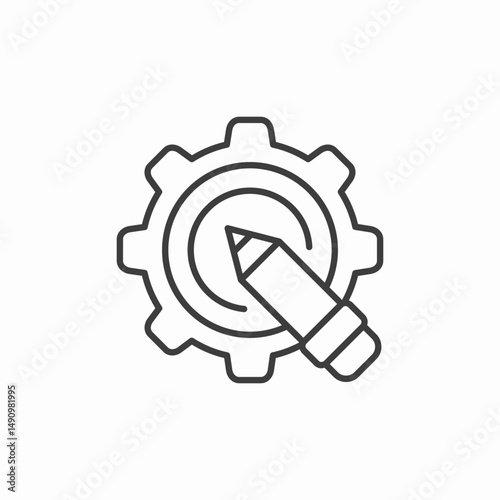 gear with pencil settings icon sign vector