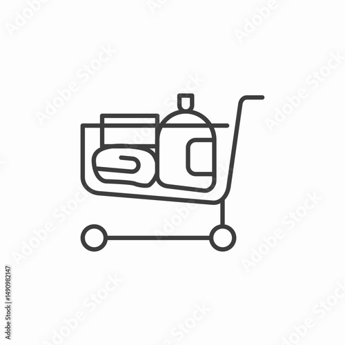 grocery shopping cart icon sign vector