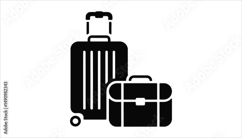 Suitcase and Briefcase Vector Icon for Travel, Luggage, and Business Trip Design Concepts