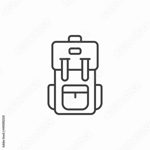 hiking backpack icon sign vector