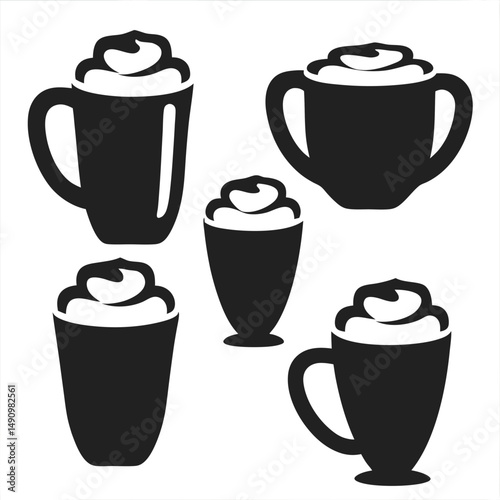 Stylish Hot Chocolate Vector Icon Set for Apps