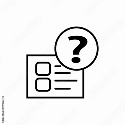 Document question help guide icon vector sign