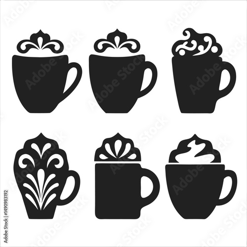 Stylish Hot Chocolate Vector Icons for Beverages