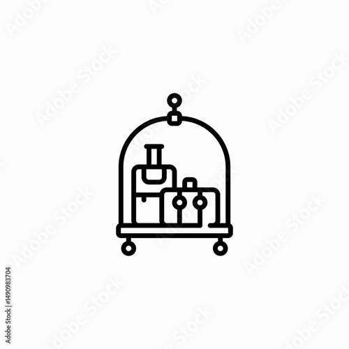 luggage cart icon sign vector