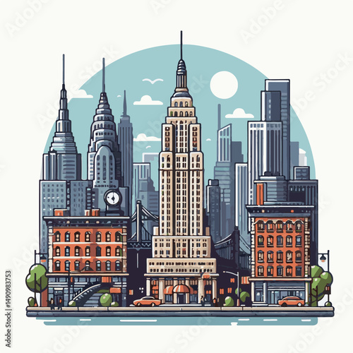 manhattan, city, york, nyc, cityscape, usa, architecture, downtown, building, landmark, new, america, skyline, urban, travel, new york city, tourism, ny, famous, sky, new york, skyscraper, business, v
