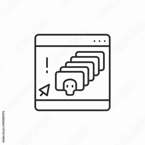 malicious popup attack icon sign vector