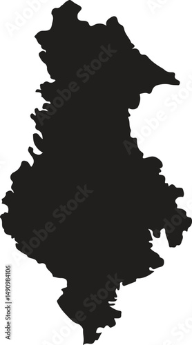 High-quality silhouette map of Albania.