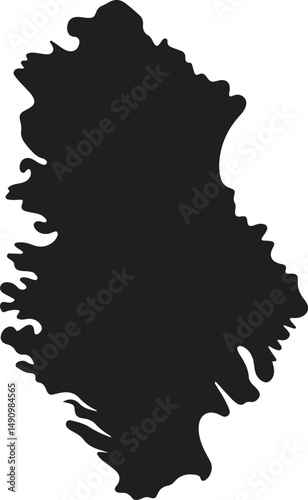 Simple Silhouette Map of Albania.