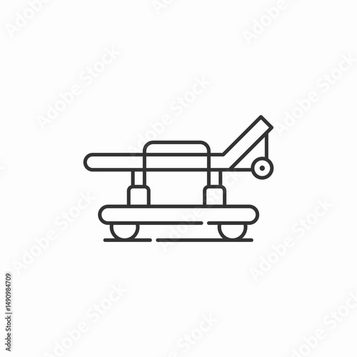 medical gurney stretcher icon sign vector