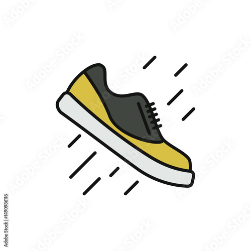Canvas Sneakers Icon, Artistic Casual Footwear.