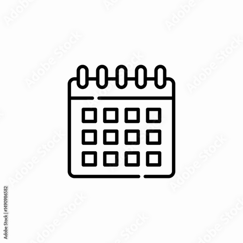 monthly calendar schedule icon sign vector
