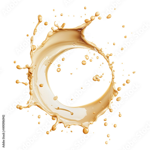  Milk Brown coffee liquid swirl splash and little