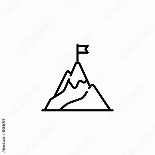 mountain goal icon sign vector