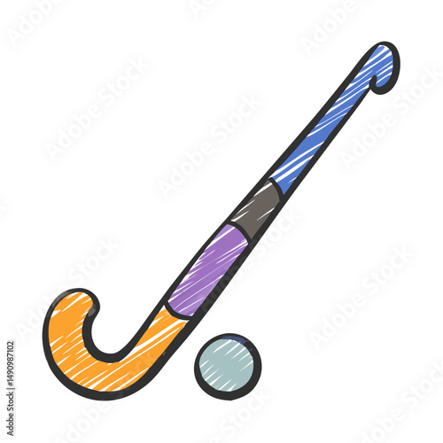 field hockey stick icon, field hockey stick vector illustration-simple illustration of field hockey stick, perfect for field hockey stick logos and icons