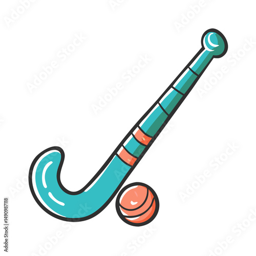 field hockey stick icon, field hockey stick vector illustration-simple illustration of field hockey stick, perfect for field hockey stick logos and icons