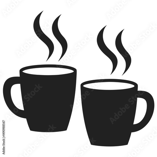 Coffee Cups Filled with Steam Vector Design