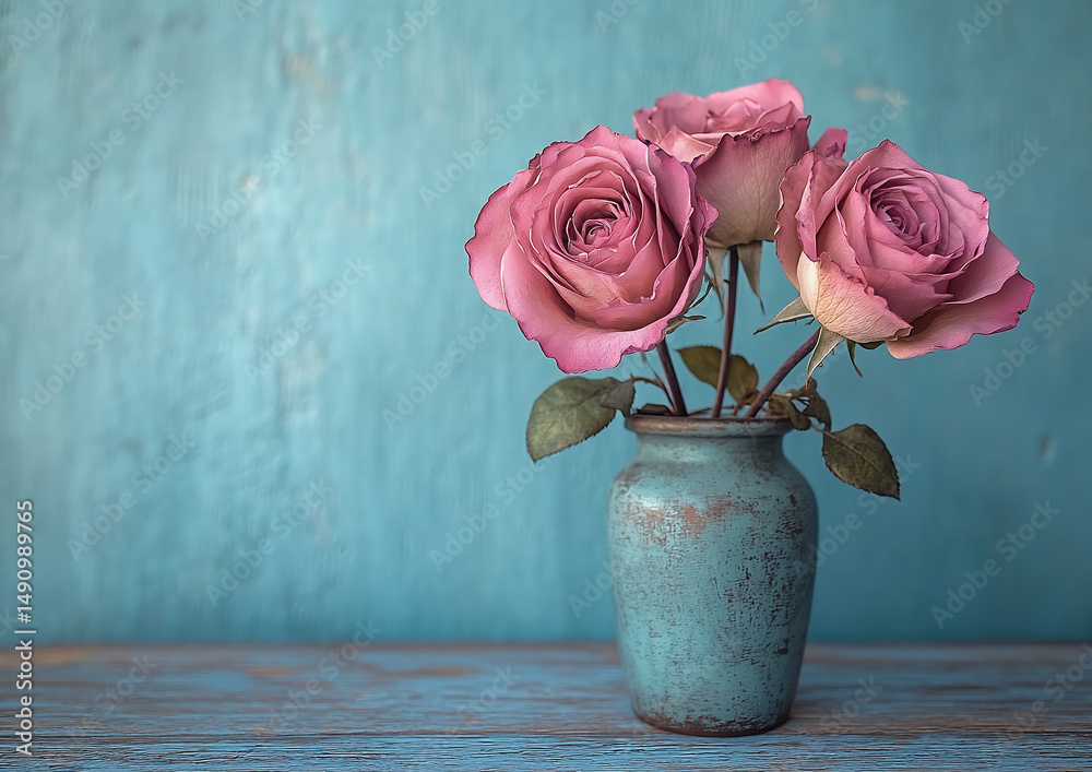 bouquet of roses in a vase