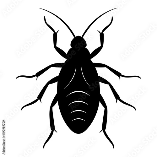 Black Cockroach Silhouette Illustration Vector Graphic