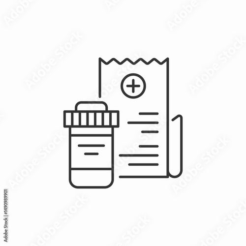 prescription and pills icon sign vector
