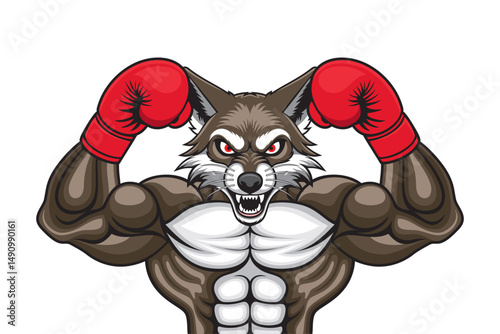 jackal boxing vector illustration design