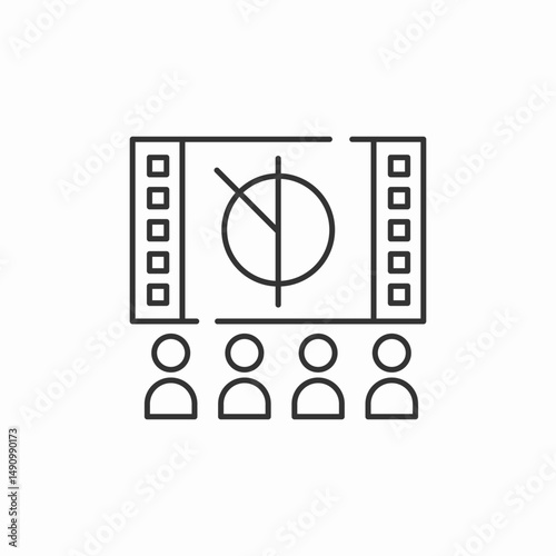presentation with audience icon sign vector