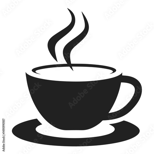 Steaming Espresso Cup with Saucer Vector Illustration