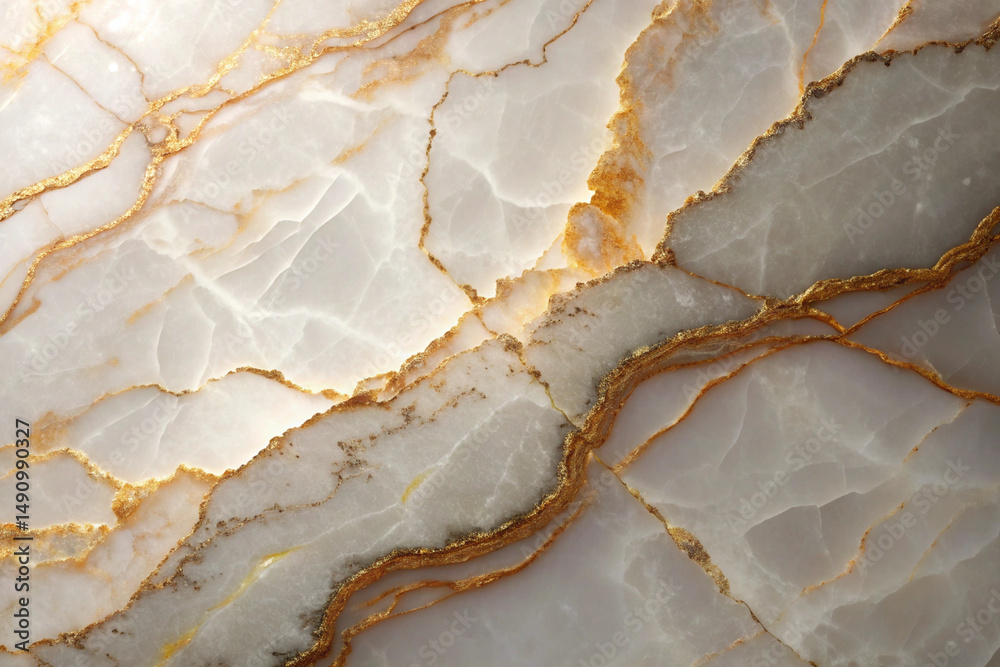 Naklejka premium White and gold Marble Texture. Close-up. Stone pattern. Texture. Luxury. 