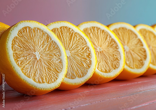 Obraz na płótnie lemon and orange slices w salonie