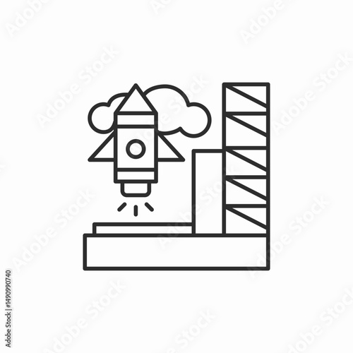 rocket launch pad icon sign vector