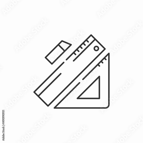 ruler triangle eraser icon sign vector