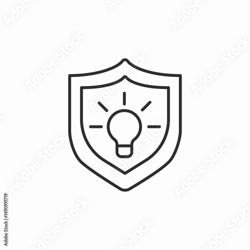 shield protection idea icon sign vector