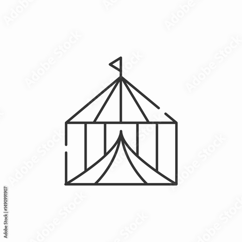 simple circus tent icon sign vector