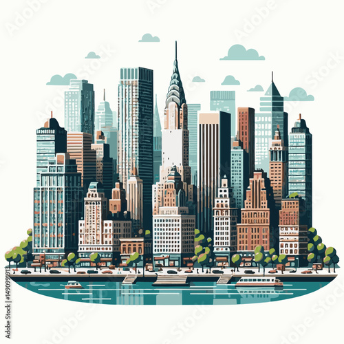 manhattan, city, york, nyc, cityscape, usa, architecture, downtown, building, landmark, new, america, skyline, urban, travel, new york city, tourism, ny, famous, sky, new york, skyscraper, business, v