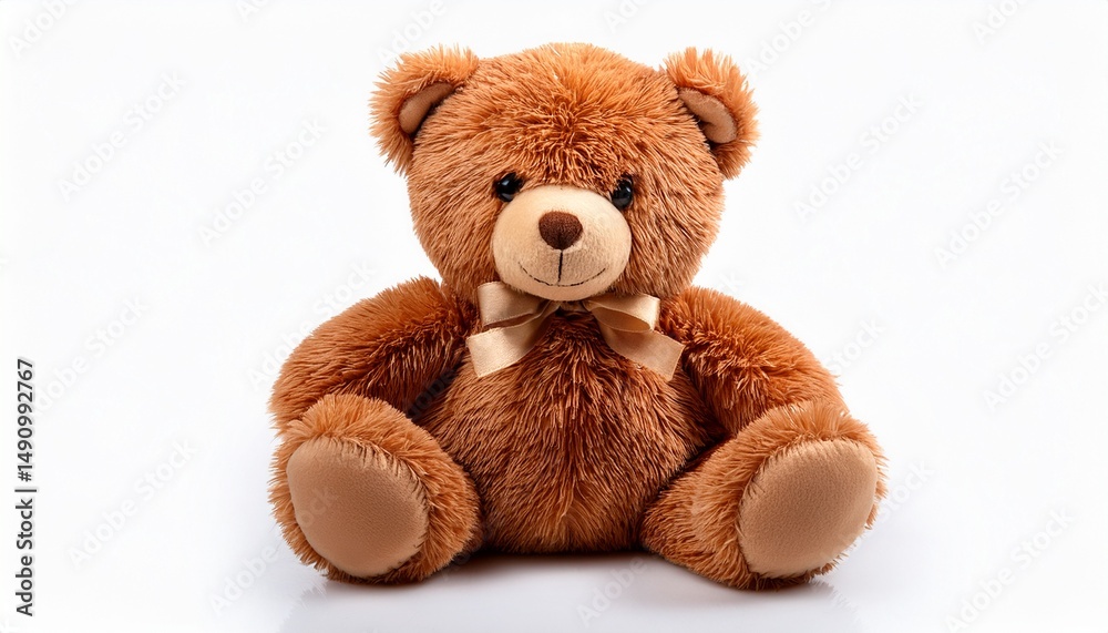Fototapeta premium brown teddy bear toy plush soft isolated on a white background
