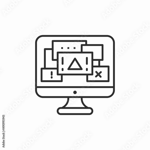 system error alert icon sign vector