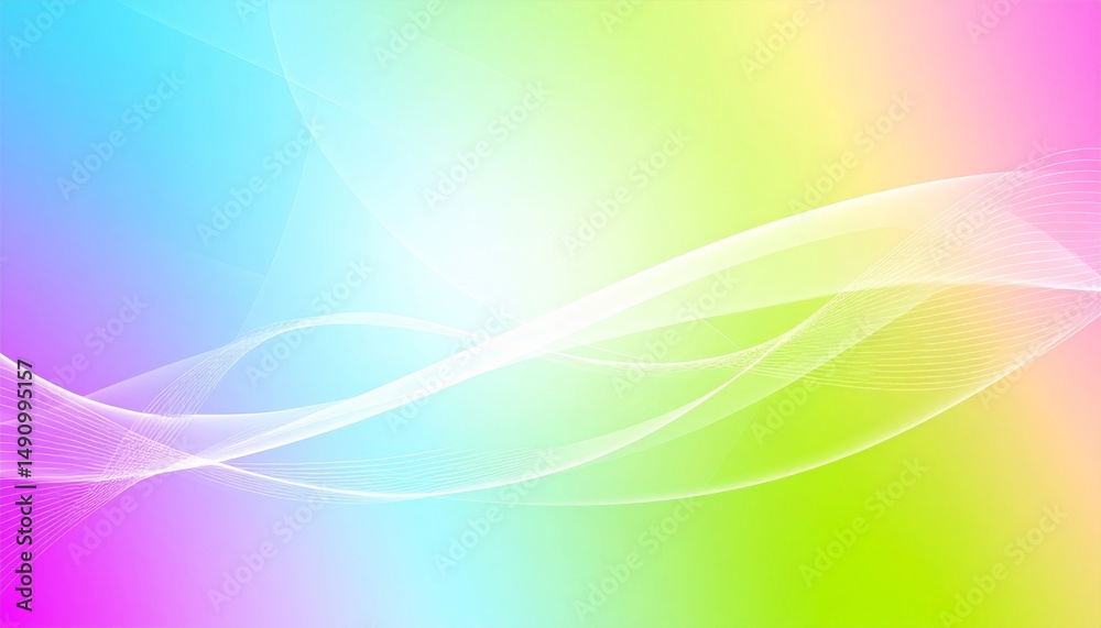 Fototapeta premium Abstract multicolor 3d gradient background with hi-tech elements and waves