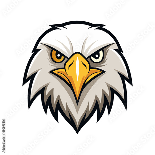 bald eagle head vector with sharp clean lines