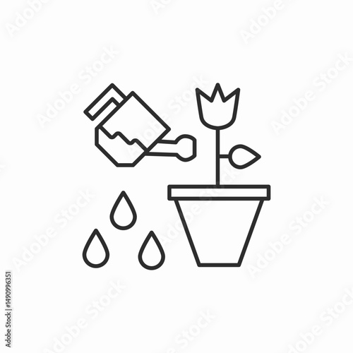 watering plants garden icon sign vector