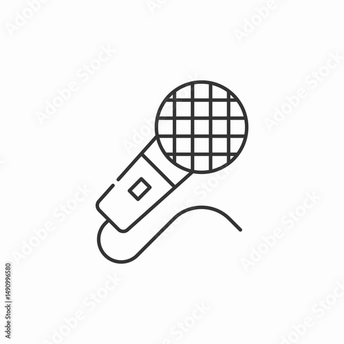 wired handheld microphone icon sign vector