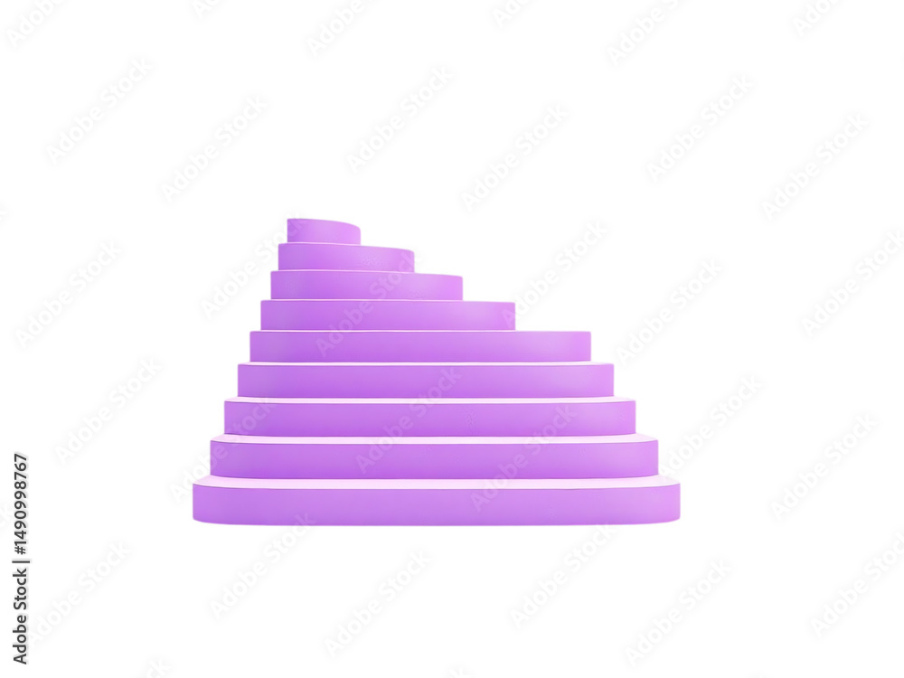Obraz premium a lavender staircase with multiple steps isolated on a black background