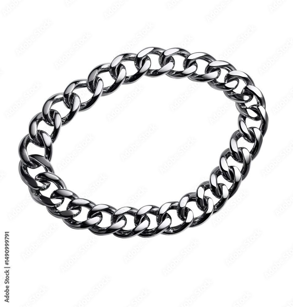 Obraz premium Silver chain isolated on a transparent background Png file format