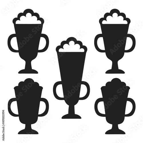 six simple hot spiced drink vector icons