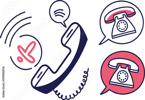 vector illustration of an old phone